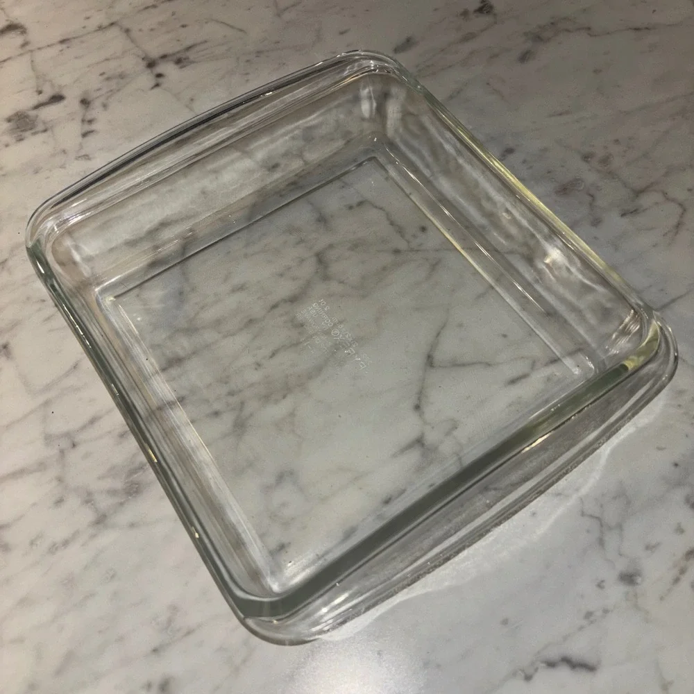 Pyrex 222 Clear Glass Square Baking Dish 2 Quart 8x8 Casserole Pan USA Made